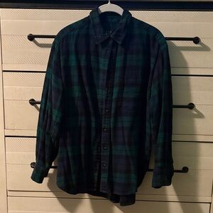 Gap green and blue flannel shirt